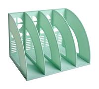 Porte-revues en Plastique, HAIYUU Porte Revue Bureau avec 4 Compartiments, Porte Magazines Porte-journaux Rangement Bureau Organisateur pour Document Papier A4 Cahier Magazine Fichiers