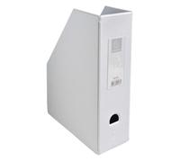 Exacompta - Réf. 90166E - Carton de 10 Porte-revues en carton extra rigide recouvert de plastique livrés à plat - Dos de 10 cm - Dimensions 25 x 31 cm - Pour format A4 - Blanc