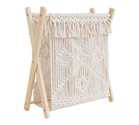 Porte-revues Macramé - Porte-revues en Macramé de style rustique | Panier de rangement debout pour livres | Panier de rangement pour journaux, livres et tablettes pour l'ameublement de salles de