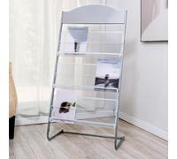 Porte-revues mobile sur pied, support de brochure en métal pour expositions et foires commerciales