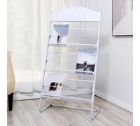 Porte-revues mobile sur pied, support de brochure en métal pour expositions et foires commerciales