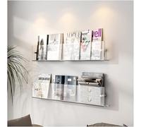 Porte-revues mural en acrylique, support de brochure réglable pour disques vinyles, journaux, bandes dessinées et dossiers, bibliothèque transparente à suspendre pour bureau et salle de bain