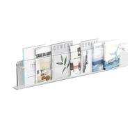Porte-revues mural en acrylique transparent élégant à suspendre pour brochures, bandes dessinées et plus encore Organiseur de salle de bain ou bureau 1 paquet (79,8 cm) ou lot de 2 disponibles