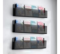 Porte-revues mural en acrylique transparent - Présentoir polyvalent pour la maison, le bureau, brochure nizer pour livres, bandes dessinées et disques - Solution de rangement élégante