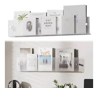 Porte-revues mural transparent, support de rangement pour brochures de 80 cm, organiseur de dossiers élégant pour salon et salle de bain, support de catalogue polyvalent pour la décoration i