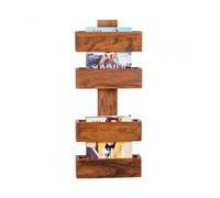 WOHNLING Porte-revues Solides Magazines Bois Sheesham 2 de Stockage Design de Stands Brochure Holder Country Style