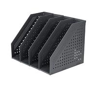 Porte-revues Pliable 4 Compartiments Boîte de Rangement Réglable Organiseur de Bureau Serre-Livres Support Range Document Dossier Magazine Livre Module de Classement Fichier Casier Stockage