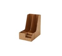 Porte-revues pliable, classeur vertical, organiseur de rangement for bureau, support de dossiers vertical robuste for bureau, école, maison (2 compartiments)(Natural)