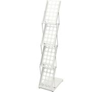 Porte-revues pliable, design incliné pour un accès facile, construction en fer durable, BLANC