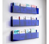 Porte-revues Porte-revues Mural 3 PC En Acrylique, Porte-brochures Suspendu Pour Économiser De L'espace, Etagère De Rangement De Littérature Pour Chambre À Coucher, Salle De Jeux ( Color : Blue , Size