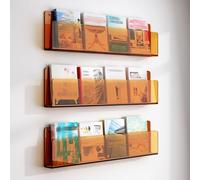 Porte-revues Porte-revues Mural 3 PC En Acrylique, Porte-brochures Suspendu Pour Économiser De L'espace, Etagère De Rangement De Littérature Pour Chambre À Coucher, Salle De Jeux ( Color : Orange , Si