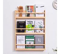 Porte-revues Rack de Magazines Muraux en Bois, Organisateur de Détenteur de Fichiers de Bibliothèque Suspendu pour Le Salon, Stand Exposant de Brochure des Salles D'exposition, Assemblage Facile (Siz