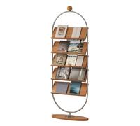Porte-revues sur pied Porte-journaux vintage en bois massif, porte-revues, présentoir de lecture en bois de cerisier, bibliothèque de salon, bibliothèque mince for journaux, bibliothèque illustrée cré