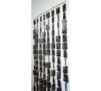 Porte Rideau Voler Design Déco Insectes Plastique Arabesques Noir Masse 90x200cm