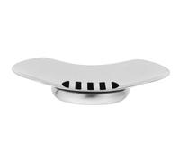 Porte- Rond en Acier Inoxydable Double Couche pour Salle de Bain Argenté 12 x 12 cm