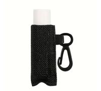 Porte-rouge à lèvres élastique à clipser - Organisateur de baume à lèvres - Porte-clés de voyage pour femme et fille - Fait main, Noir , Taille unique