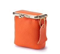 Porte-Rouge à lèvres Étui à Rouge à lèvres, Petite Trousse à cosmétiques, Pochette à Fermoir doré, étui de Rangement for Rouge à lèvres, Porte-Rouge à lèvres for Femme(Orange)