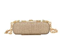 Porte Rouge À Lèvres Mini Pochette légère de Luxe, Sac soirée à la Mode, cosmétiques Rouge lèvres Complet en Diamant, Sacs Main Populaires, bandoulière personnalité(Gold)