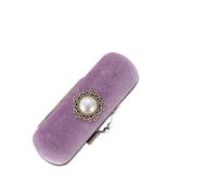 Porte Rouge À Lèvres Organisateur Portable de Rouge à lèvres en Velours Exquis, Perles cuivre Vintage, protège Les Bijoux(Deep Purple)