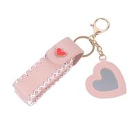 Porte-rouge à lèvres pour femme, support portable en cuir synthétique | Support de rouge à lèvres étanche avec boucle de ceinture ergonomique pour baume à lèvres, Rose