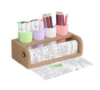 Porte-roule De Papier De Table - Dispensateur En Papier Artisanal En Bois, Stockage De Stylo Portable | Organisateur De Fournitures D'art Vintage, Support De Rouleau En, Accessoire De Table À M