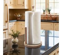 Porte-rouleau de cuisine en bois naturel - Durable et durable - Porte rouleau de papier pour cuisine et table - Design élégant et écologique - Accessoire pratique pour la maison