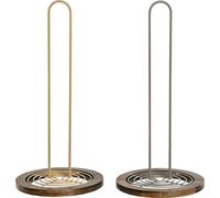 Porte-rouleau de cuisine Home ESPRIT Beige Gris Marron foncé Métal Caoutchouc 15 x 15 x 31 cm (2 pièces)