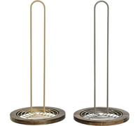 Porte-rouleau de cuisine Home ESPRIT Beige Gris Marron foncé Métal Caoutchouc 15 x 15 x 31 cm (2 pièces)