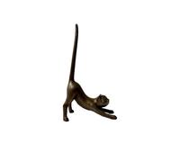 Porte-rouleau de papier essuie-tout créatif en forme de chat de yoga, support vertical en résine style fonte, organisateur de comptoir d'animaux mignons | Porte-serviettes en papier pour cuisine