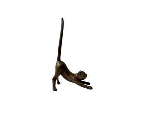 Porte-rouleau de papier essuie-tout créatif en forme de chat de yoga, support vertical en résine style fonte, organisateur de comptoir d'animaux mignons | Porte-serviettes en papier pour cuisine