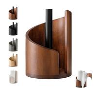 Porte-rouleau de papier essuie-tout de comptoir « Montagne » avec base en bois de manguier naturel et support en fer robuste - Déchirure facile d'une seule main pour les rouleaux jumbo et méga (Brown)