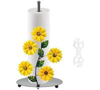 Porte-rouleau de papier essuie-tout en fer avec décor tournesol - Compact - Vintage - Pour la maison - Jaune