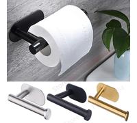 Porte-rouleau de papier toilette adhésif, organisateur mural, support de rangement, cuisine salle de bains, sans perceuse, distributeur de serviettes, en acier inoxydable Acier, noir, argent, or, Towe