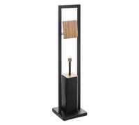 Porte-Rouleau de Papier Toilette avec Brosse WC Natureo Noir