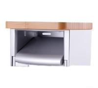 Porte-rouleau de papier toilette avec étagère de salle de bain à fixation | Porte-papier toilette en bois avec étagère de rangement, organiseur de salle de bain compact, sans perçage ou montage à vis