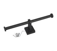 Porte-rouleau de papier toilette chic en acier inoxydable avec double anneau pour esthétique de salle de bain contemporaine (noir)