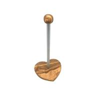 Porte-rouleau de papier toilette classique avec socle en bois d'olivier en forme de cœur