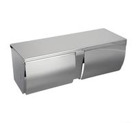 Porte-rouleau de papier toilette double pour salle de bain en acier inoxydable étanche avec étagère pour un rangement supplémentaire, distributeur mural compatible avec les rouleaux standard