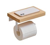 Porte-rouleau de papier toilette en bois à suspendre au mur pour cuisine et salle de bain - #2