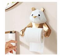Porte-rouleau de papier toilette en résine respectueuse de l'environnement, créatif panda, support mural pour salle de bain, cuisine, chiffon sans perçage, doré