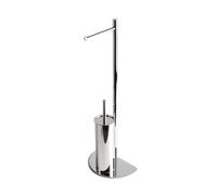 Kiamami Valentina - Porte-Rouleau de Papier Toilette et Brosse de Toilette sur Pied avec Base en Demi-Lune chromée