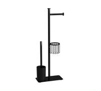 Porte-rouleau de papier toilette moderne autoportant avec panier de rangement, support de rangement pour salle de bain en acier au carbone, support pour distributeur, porte-papier toilette pour petits