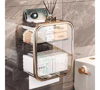 Porte-rouleau de papier toilette mural auto-adhésif avec tiroirs de rangement, résistant aux animaux domestiques et étanche, distributeur de serviettes en papier multi-plis parfait pour la salle de