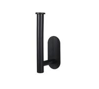 Porte-Rouleau De Papier Toilette Porte-Rouleau de Papier Toilette Simple en Plastique, sans perçage, Auto-adhésif, Support Rangement Mural for Salle Bain et Cuisine, décoration intérieure(Black)