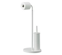 PORTE-ROULEAU DE PAPIER TOILETTE SUR PIED AVEC PORTE-BROSSE BLANC MILLE