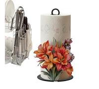 Porte-Rouleau d'Essuie-Tout sur Pied - Distributeur de Rouleaux de Papier ménager | Porte-essuie-Tout décoratif avec Motif flxoral 2D,xcuisine, Salle de Bains, Atelier, Garage, Bar, Bureau, restaur