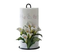 Porte-Rouleau d'Essuie-Tout sur Pied, Distributeur de rouleaux de papier ménager, Support pour rouleau de papier essuie-tout avec motif floral 2D, pour Lavabo, Bar, Office, Cuisine, Garage, Cave, Rest