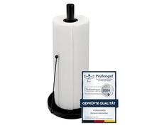 Porte-Rouleau essuie-Tout sur Pied Noir 32 × 15 cm VonBueren | Acier Inoxydable | Porte-essuie-Tout Noir | Support Rouleau de Papier Cuisine | Porte-Rouleaux Papier Cuisine | pour Plan de Travail