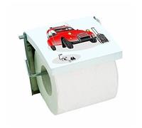 MSV Porte Rouleau Papier WC Mural 2Cv MDF & INOX Blanc