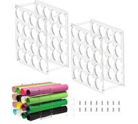 Porte-rouleau pour papier à emballages, 2 pièces, support en acrylique transparent, 16 trous organisateur pour l'artisanat | pour organiser le bureau d'étude, l'art du laboratoire